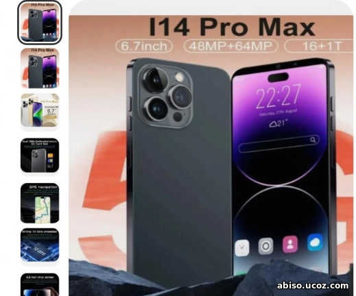 Смартфон i14 Pro Max16G / 1T 16/1 ТБ, черный новинка 2023 года